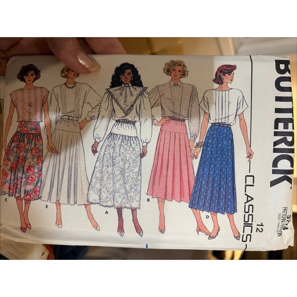 Butterick Classics 3774 Womens Long Skirt Pattern Size 12 Vintage Uncut 1986